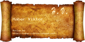 Haber Viktor névjegykártya